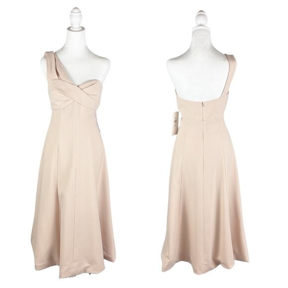 THEIA Ariana Midi Dress 6 Pink NWT - Picture 2 of 11